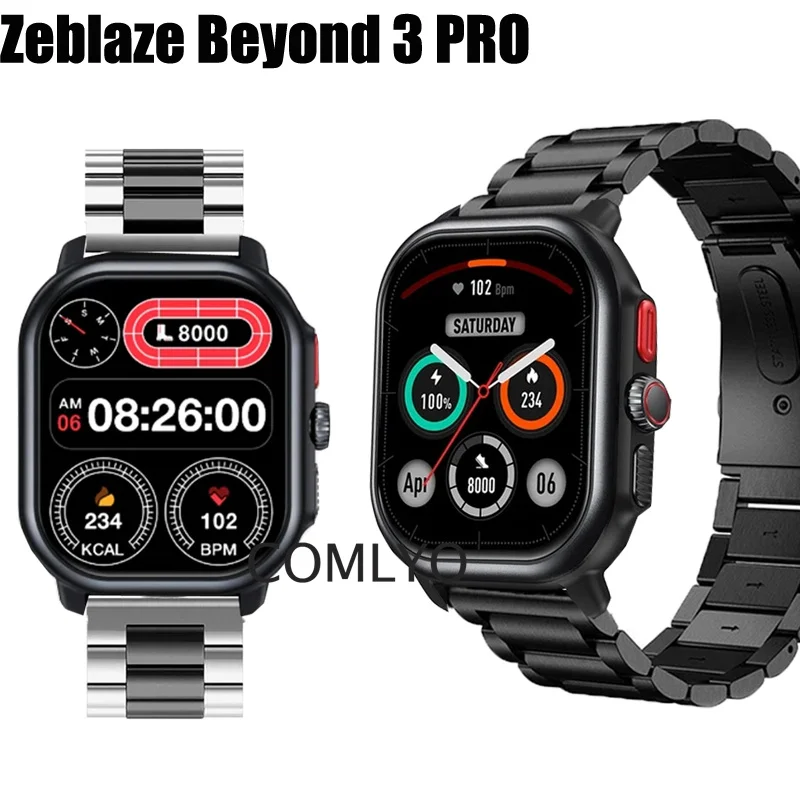 

For Zeblaze Beyond 3 PRO Strap Smart Watch Metal Stainless Steel Adjustable Band Bracelet Luxurious Belt For Women men