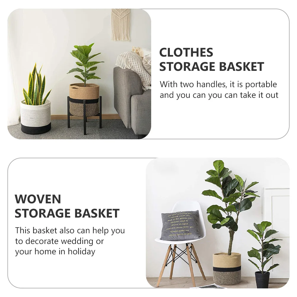 

Woven Flower Basket Decorative Plant Holder Storage Baskets Simple Clothes Organizer Holiday Home Wedding Garden Supplies