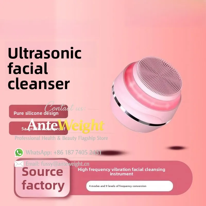 Electric Silicone Face Brush, Ultrasonic Vibration for Gentle Deep Cleansing | Portable Facial Scrubber & Exfoliator
