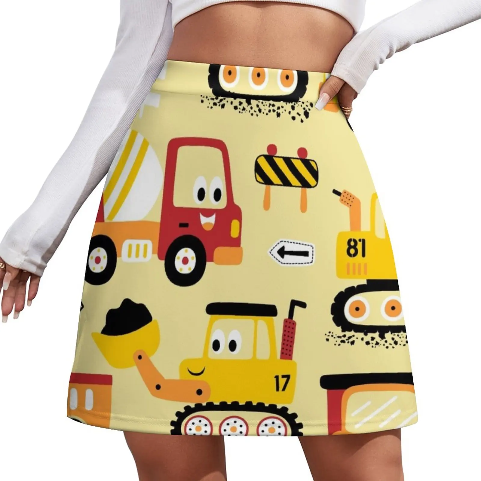 

Happy Construction Equipment Mini Skirt School uniform skirt set skirts summer 2023 woman