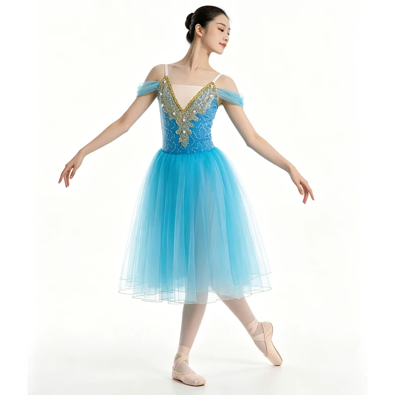 

Sleeping Beauty long Ballet dress Dance romantic Performance fairy doll Costume classical Adult Stage Performance Nutcracker