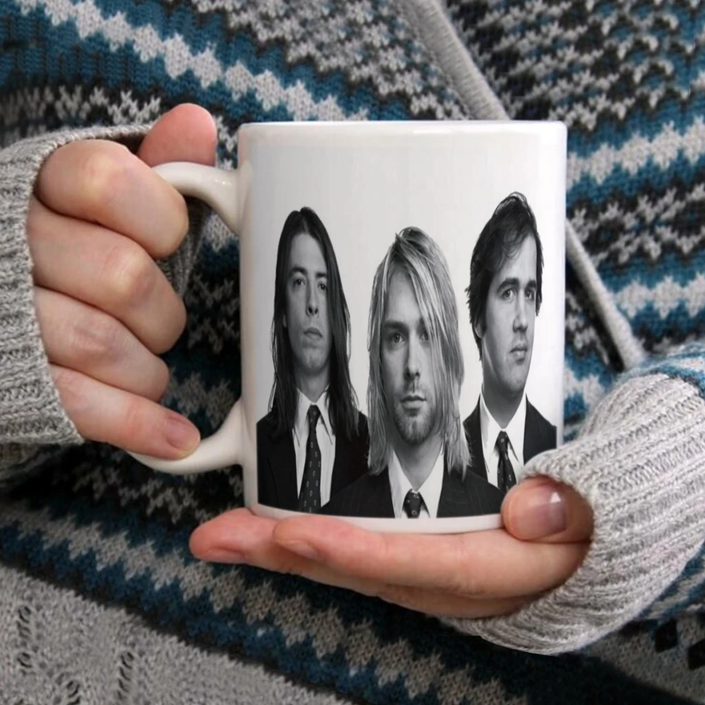 A-N-Nirvana-Rock Band 11oz Afternoon Tea Mug Multifunctional Ceramic Coffee Mug Porcelain Coffee Cup Drinking Cup