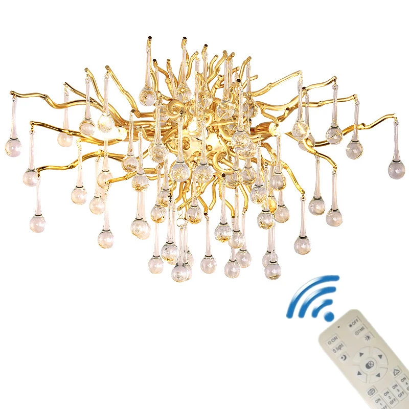 

Nordic LED Luxury Crystal Wall Lights Branches Wall Sconces Bedroom Living Room Hotel Hall Decor Wall Lamps Gold Bedside Light