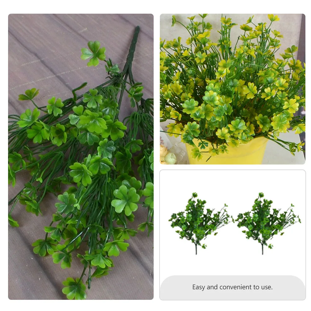 

2Pcs Simulated Four Leaf Plant Decor Rustic Farmhouse Style Home Office Wedding Decoration Romantic Atmosphere Gift