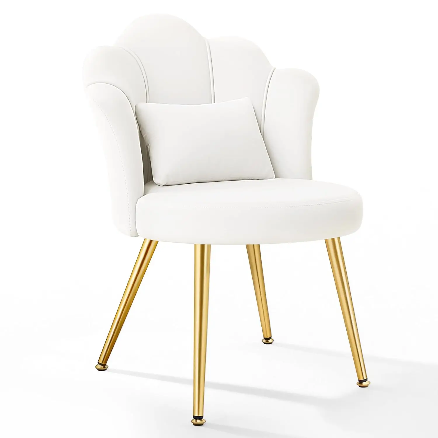 

Petal Vanity Chair with Back Flower Comfy No Wheels Golden Metal Legs Lumbar Pillow Living Room Makeup Bedroom , Custom