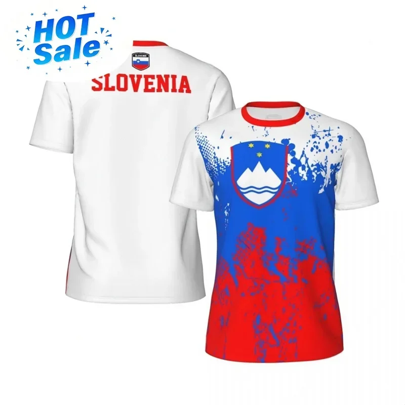 Slovenia Pattern Football T Shirts Men Outdoor Sports T-shirt Tops 3D Printed Soccer Short Sleeves Summer Street Tee Shirt