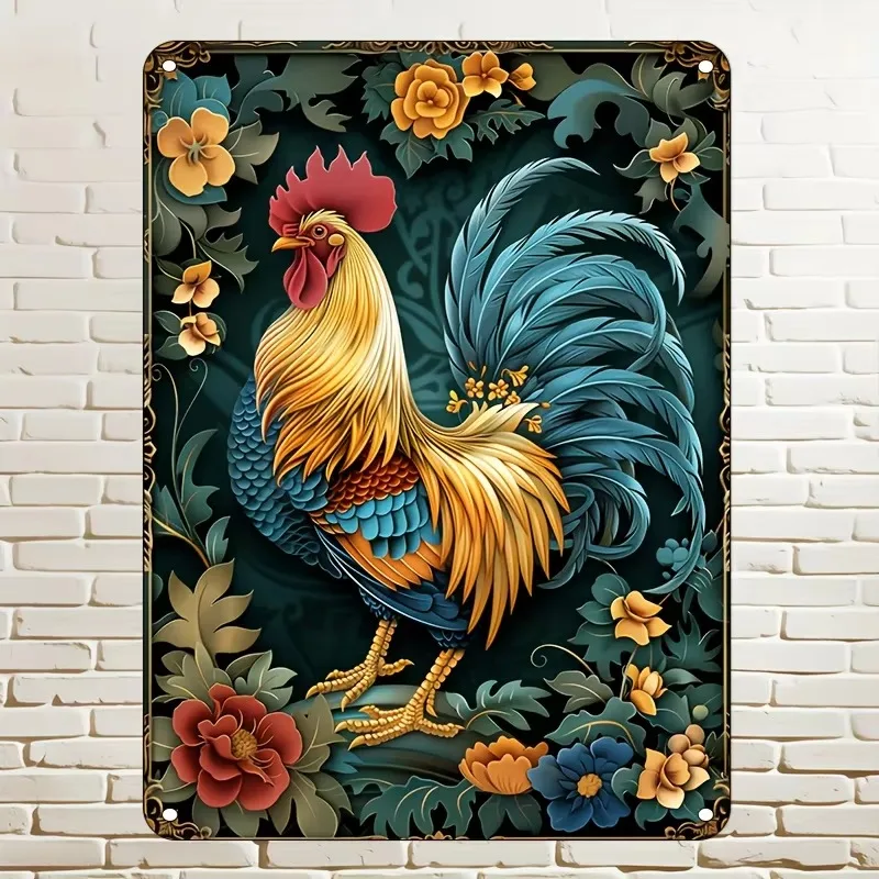 

Vintage Rooster Metal Tin Sign, Perfect for Home, Bar, Cafe Decor, Classic Wall Hanging Gift Idea, Decorative Wall Poster