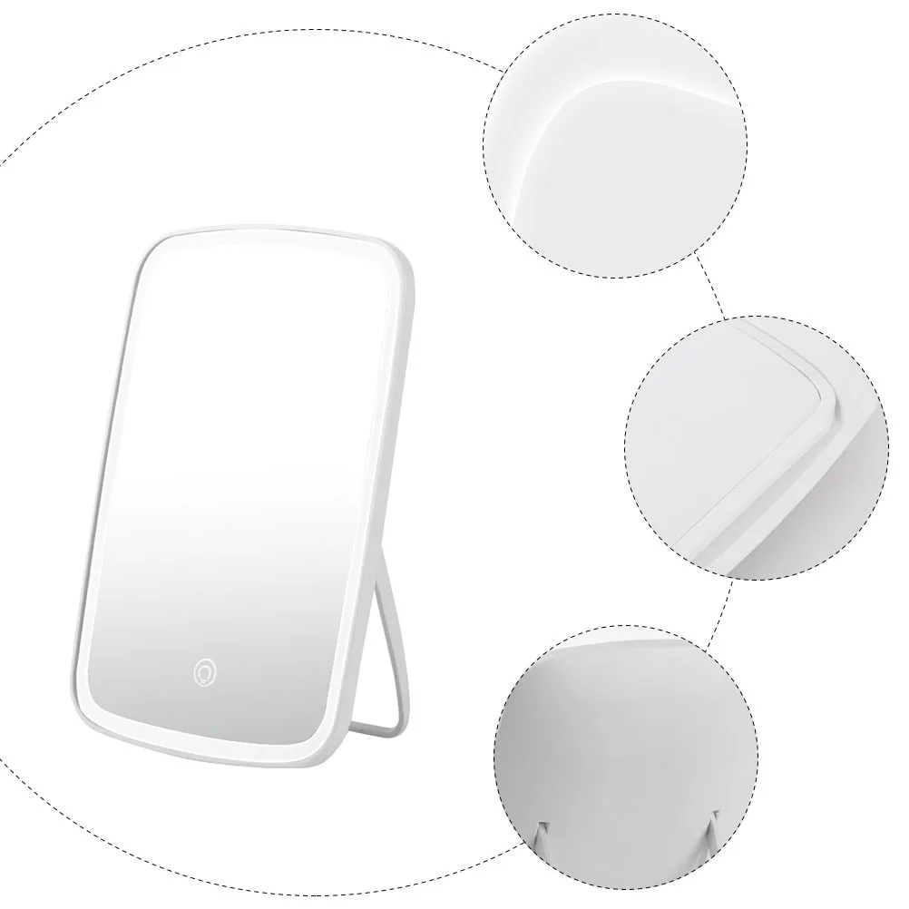 

Illuminated Makeup Mirror Desk With Light Cosmetics Vanity Mirrors Table Desktop Tabletop LED