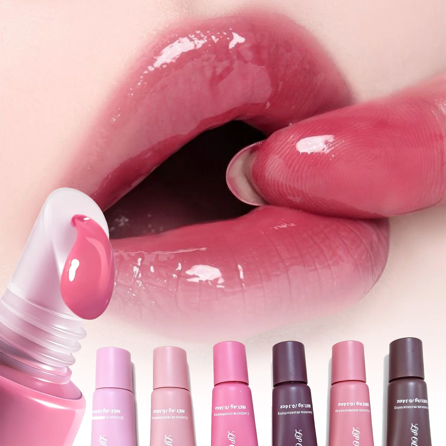 1PC High-Shine Mirror Lip Oil,Moisturizing Natural Lip Balm,All-Day Wear,Non-Sticky,High Pigment,Long-Lasting.6 Shades Available