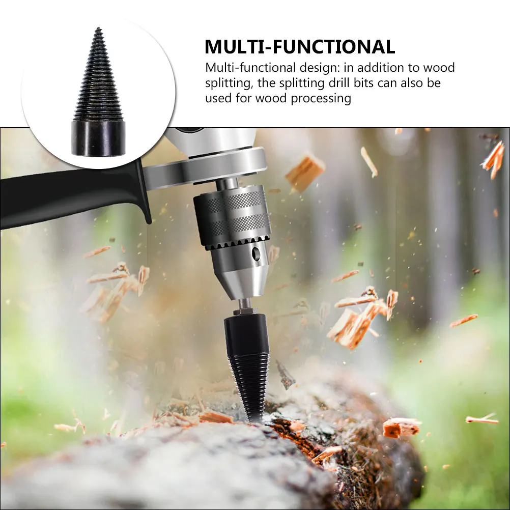 

Firewood Drill Bit Wood Splitter 42mm Efficient Splitting Drill Bit Steel Durable Log Splitter Tool Woodworking Tool
