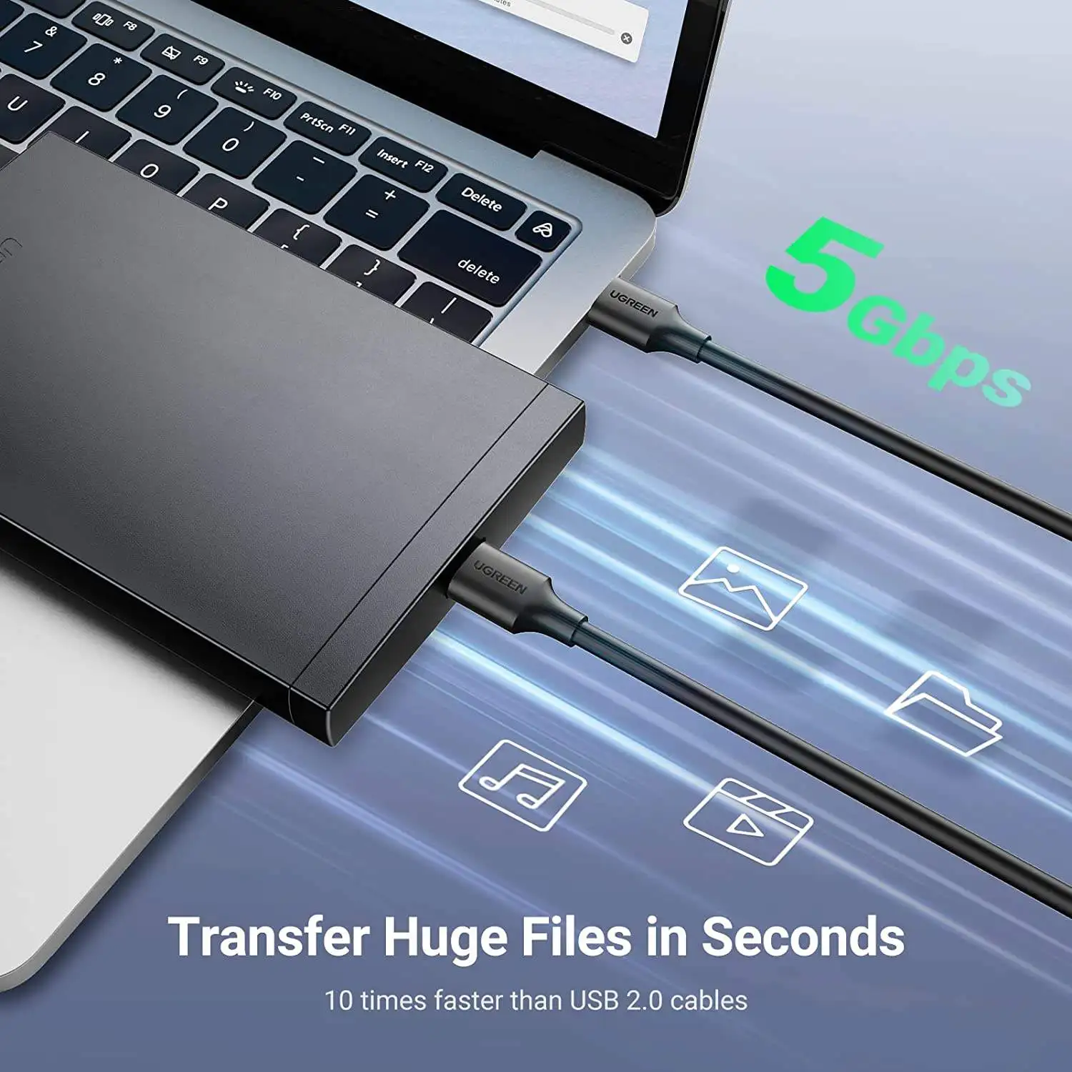 UGREEN USB to USB Cable USB 3.0 Male to Male Type a to Type a Data Cable for Data Transfer
