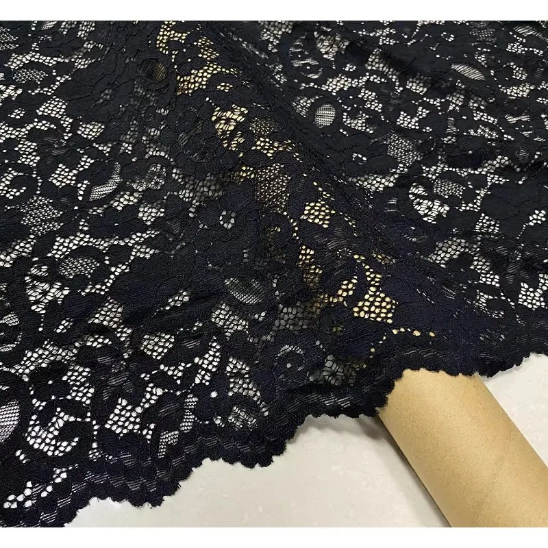 

New Exquisite Elastic Soft Skin Friendly Breathable Hollow Lace Fabric High End Clothing Wedding Handmade DIY Accessories