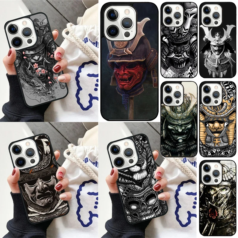 

Samurai Mask Warrior Helmet Phone Case ForiPhone 17 Air Plus Max 16 16e 13 14 15 Pro Max 12 11 15 Pro Max Cover