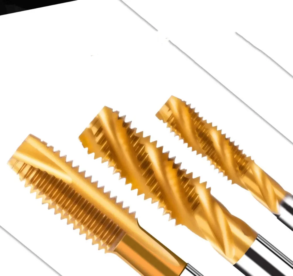 Professional Machine Thread Tap Titanium Coated Straight Spiral Flute Tap For Metal Drilling Blind Hole Repair Tool