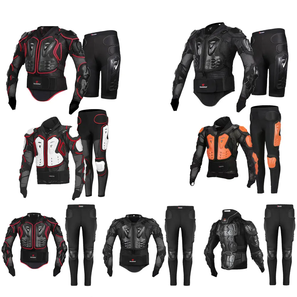 HEROBIKER Motorcycle Jacket Men Full Body Motorcycle Armor Motocross Racing Moto Jacket Riding Motorbike Protection Size S-5XL #