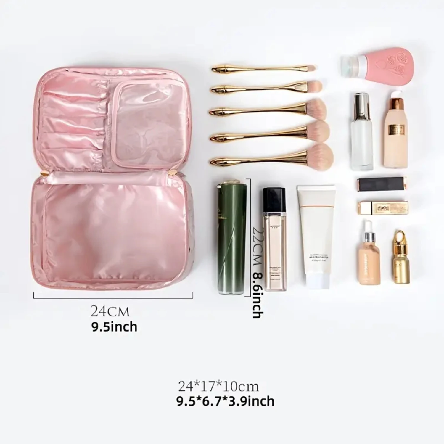 Stylish and compact, this women's flannel small makeup brushes organizer bag is perfect for on-the-go beauty essentials. Portabl