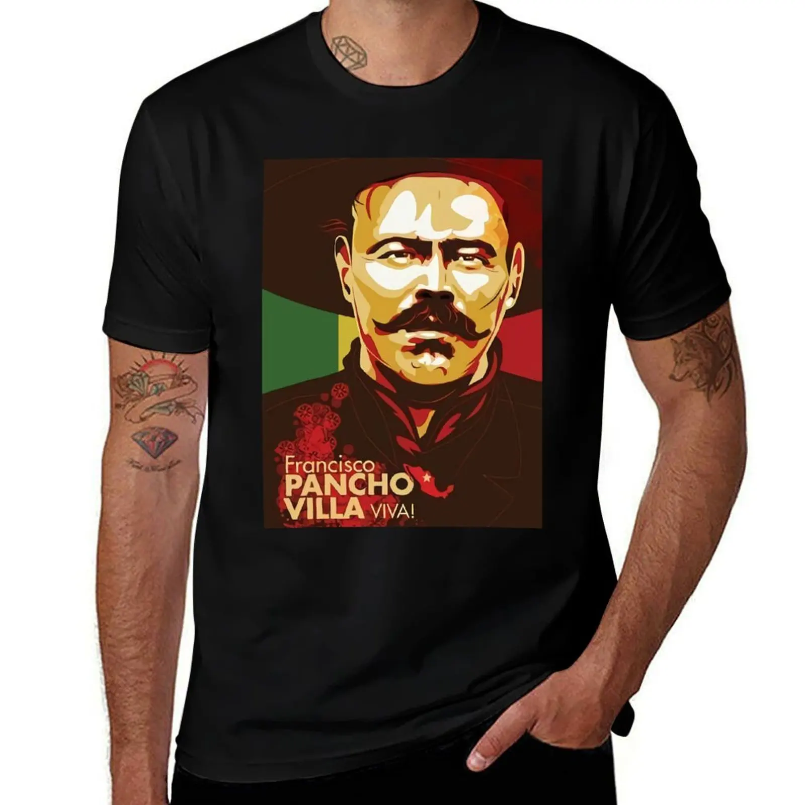 Camiseta Pancho Villa, camiseta para hombre, camisetas 100% de algodón para hombre, camiseta divertida de algodón