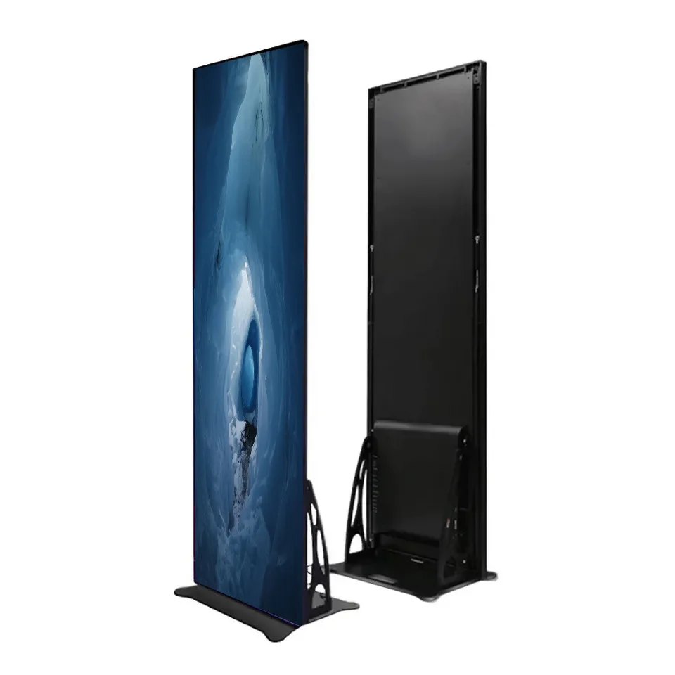

Outdoor vertical led folding poster screen movable double-sided screen display promotion LED display