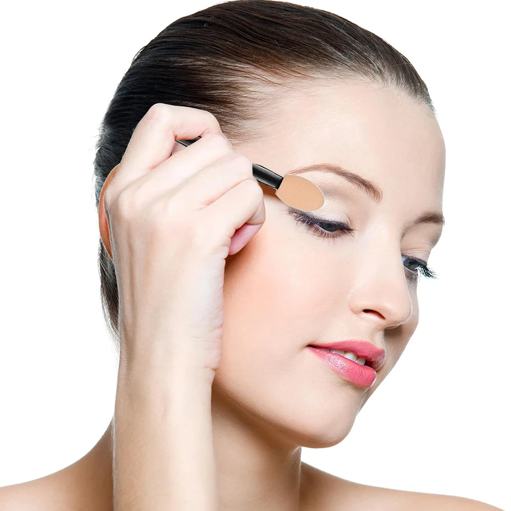 10/30/100pcs 더블 엔드 아이 섀도우 브러쉬 아이 섀도우 애플리케이터 6.2cm 메이크업 스펀지 브러쉬 여성용 화장품 뷰티 도구