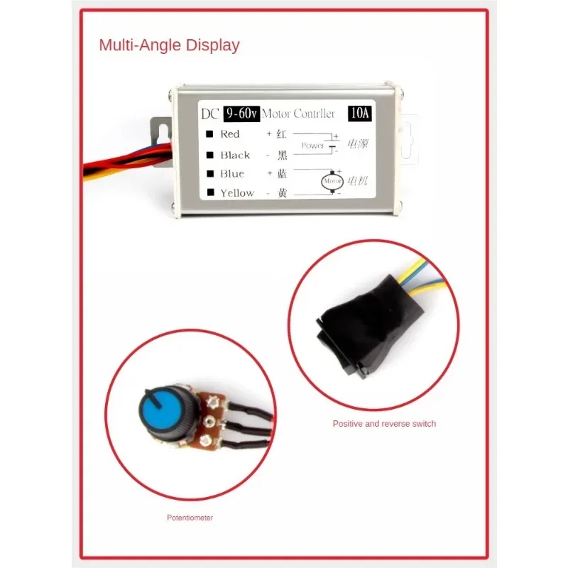 20A240WPWM stepless variable speed DC motor governor 12V24V pulse width motor forward and reverse drive switch