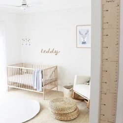 Nordic Wooden Kids Height Growth Chart Ruler Baby Children Height Gauge Room Decoration Wall Meter Measurement Stickers 60-210CM