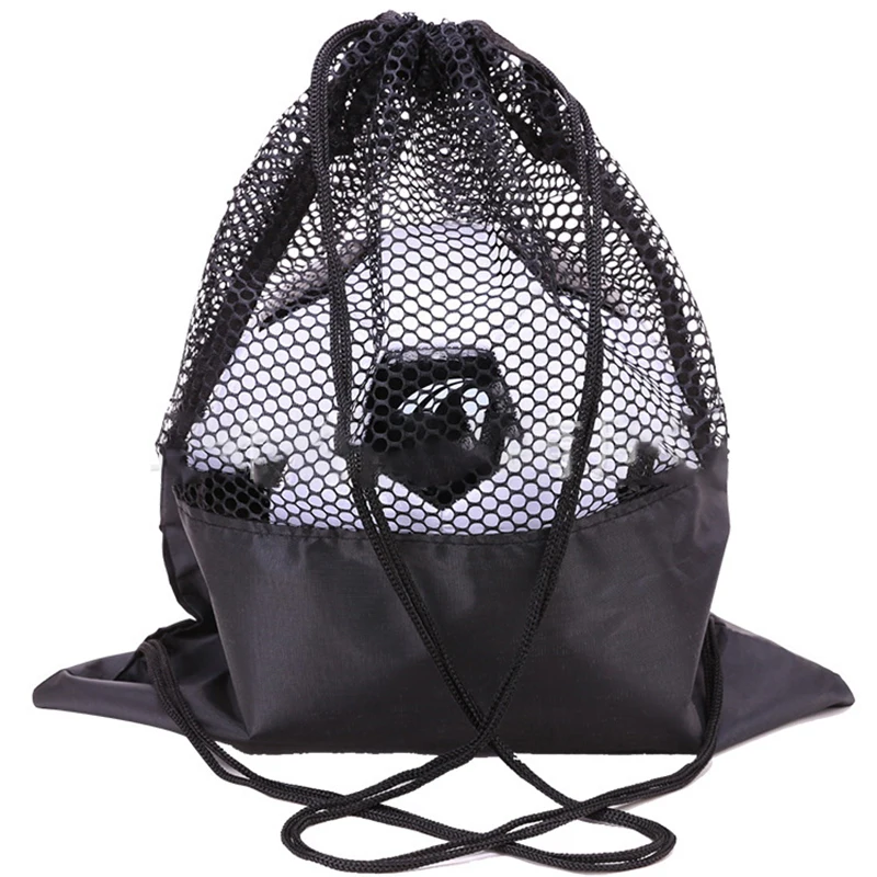 Basketball Football Net Pocket Bag Drawstring Fitness Sport Backpack Portable Large Capacity Lightweight Outdoor Sports Bag