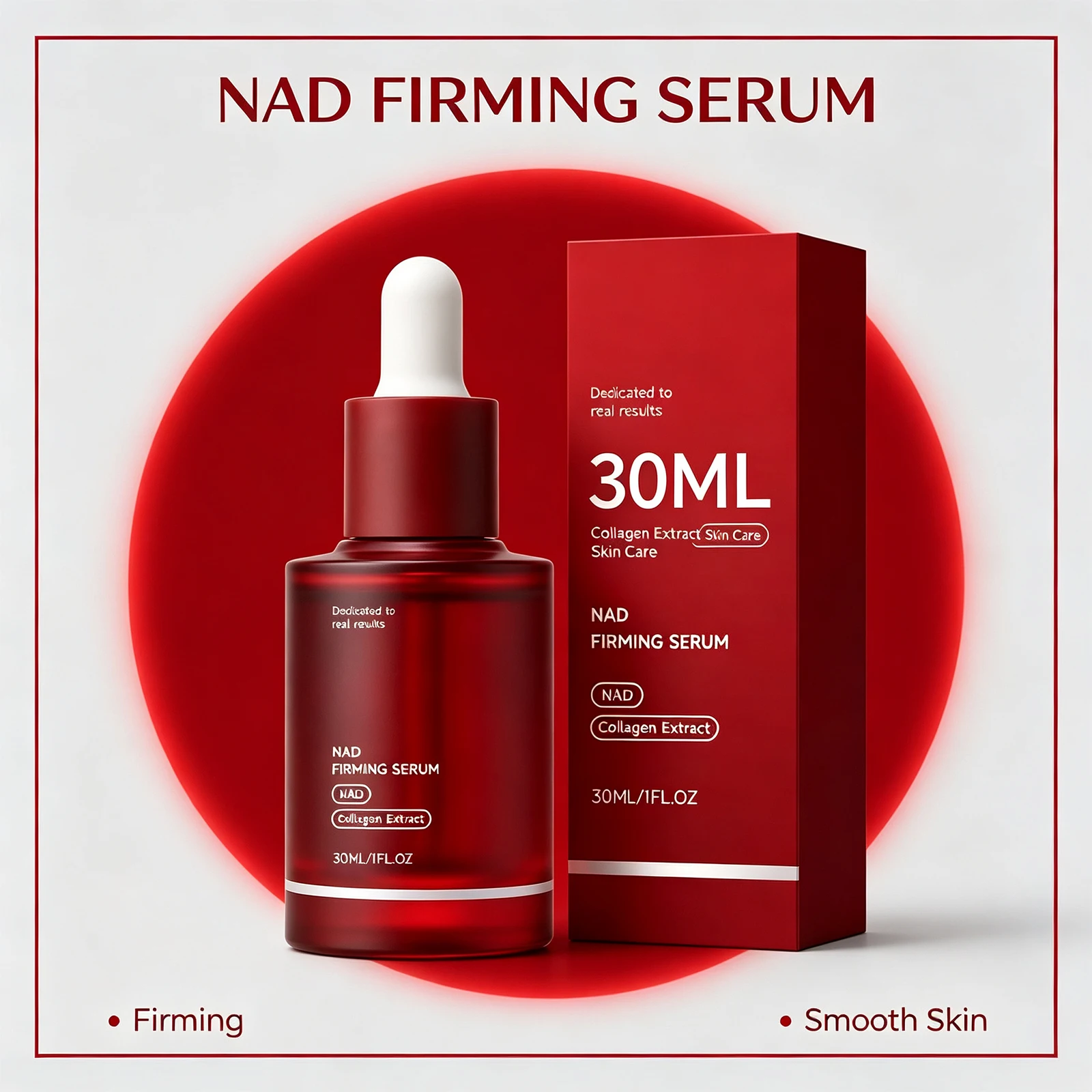 Collagen Firming Face Serum with NAD Boosting Look Skin Elasticity Smooth Fine Lines Hydrating Makeup Base Daily Use 30ml