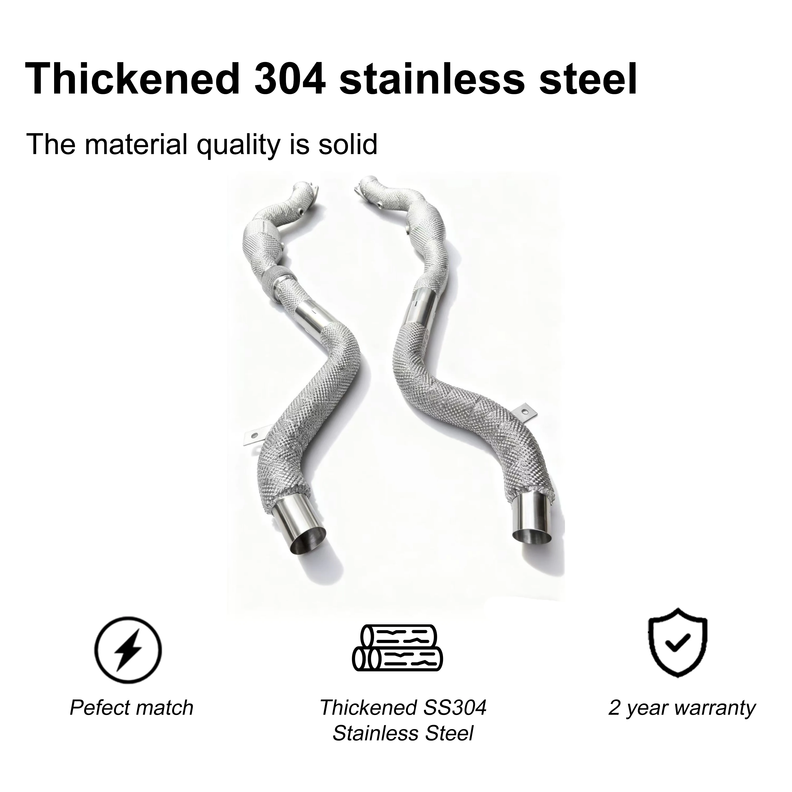 أنبوب سفلي رياضي عالي الأداء من ACE لسيارة دودج تشالينجر 3.6 V6 2015-2023 أنبوب عادم عالي الجودة من الفولاذ المقاوم للصدأ مع ملفوف بالحرارة