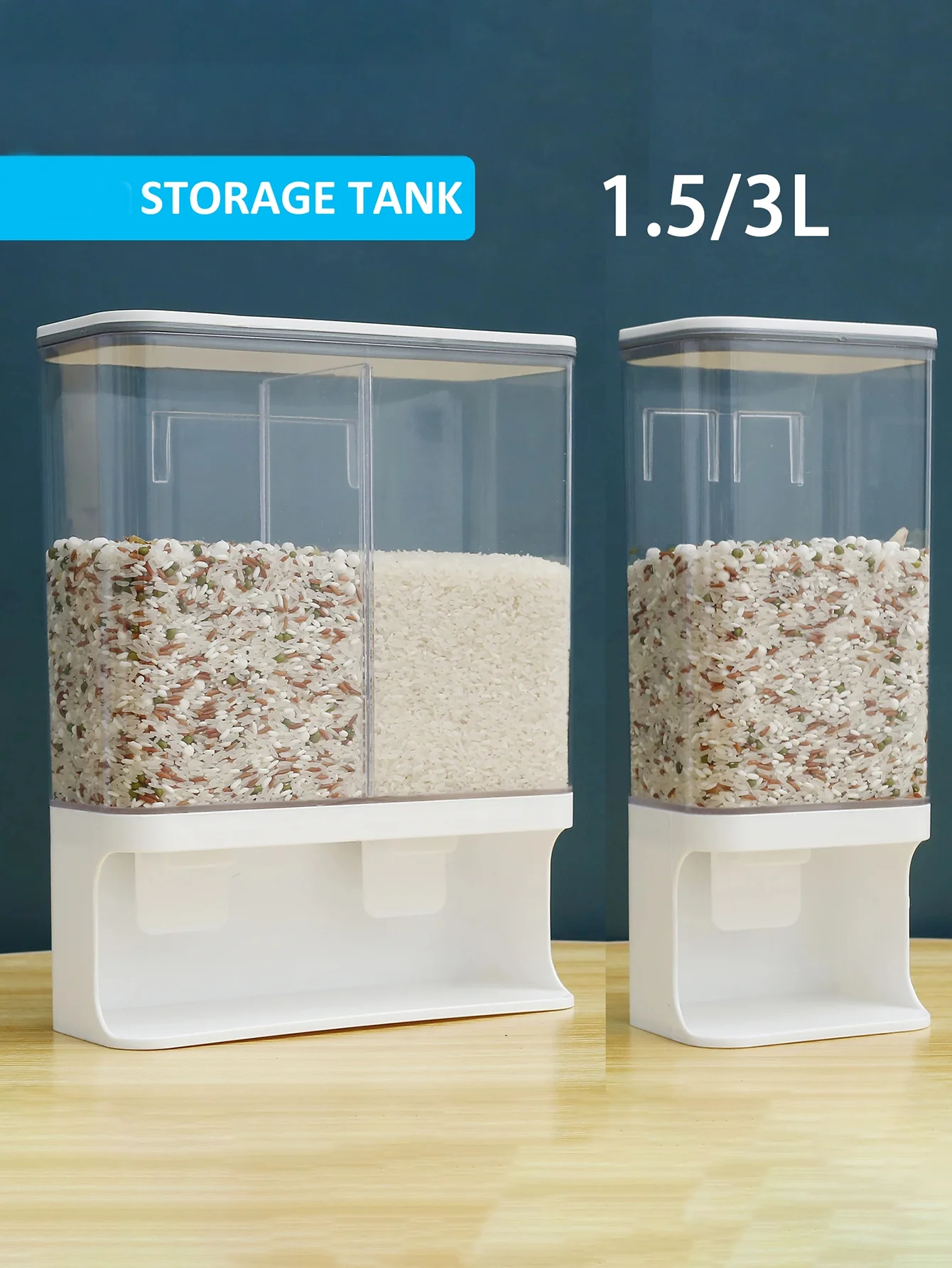 1.5/1L Laundry Detergent Softener Cereal Dispenser Wall Mounted Beads Storage Container Sealed Kitchen Storage Organizer Tools