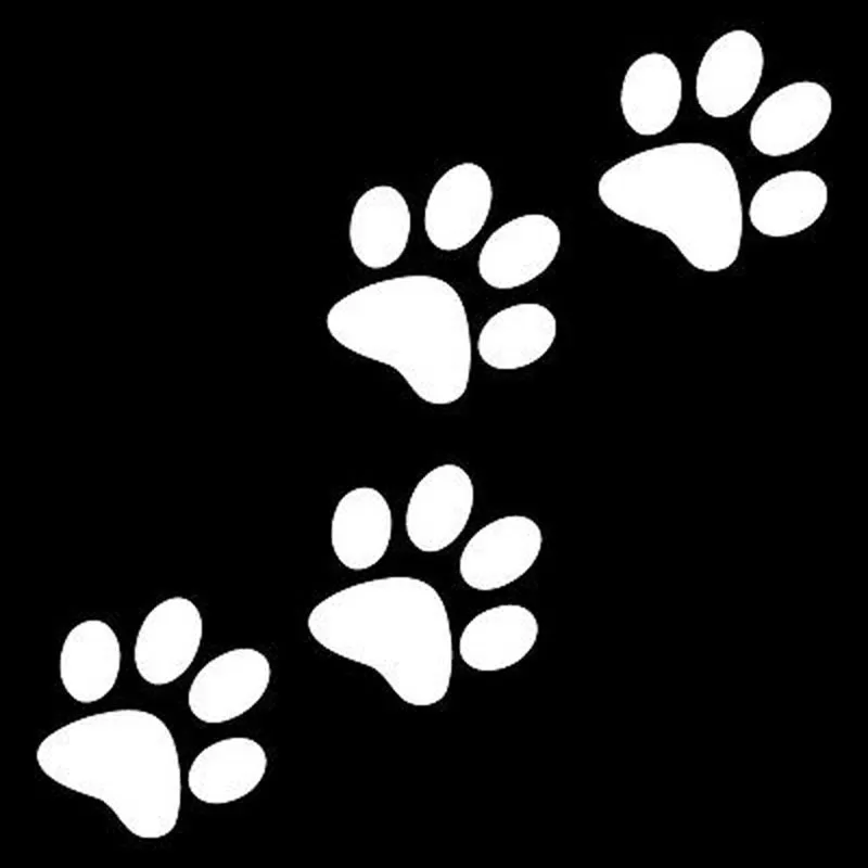 Animal Cat Paw Print Funny Vinyl Decal Motorcycle Car Sticker Black/Silver 12.8cm*12.5cm