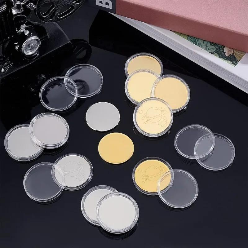 12pcs Blank Challenge Coin 40mm Metal Stamping Blanks Iron Blank Coins Round for DIY Birthday Gifts Travel Crafts Collection