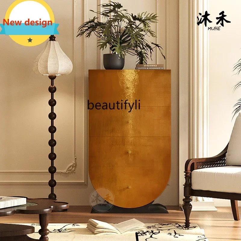 Hot sales French retro high-end solid wood chest cabinet, bedroom home storage cabinet, living room drawer locker