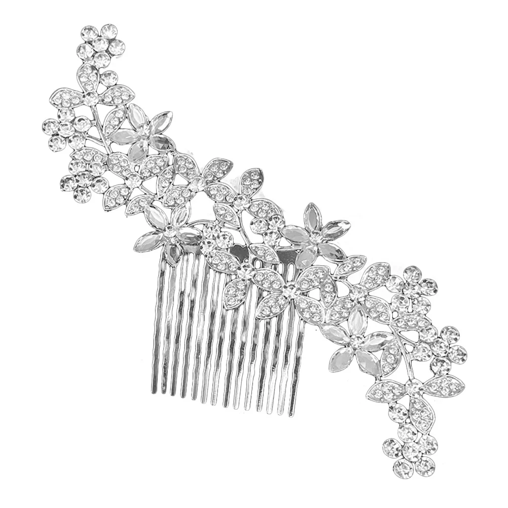 

Stunning Rhinestone Hair Comb for Bride Wedding Day Elegant Hair Jewelry Women's Fancy Hairpin Secure Fit Versatile Placement