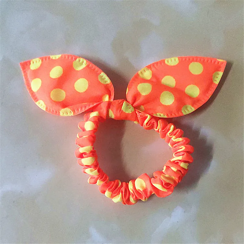 New Cute Dot Fabric Rabbit Ear Girls Woman Hairbands Hair Rope For Women Mix Wholesale Hot New Arrive!