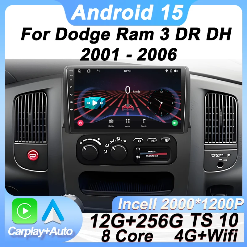 

Android 15 Auto For Dodge Ram 3 DR DH 2001 - 2006 Autoradio Smart Car Systems Car Audio 2din Mirror Link GPS Navigation Wifi DSP