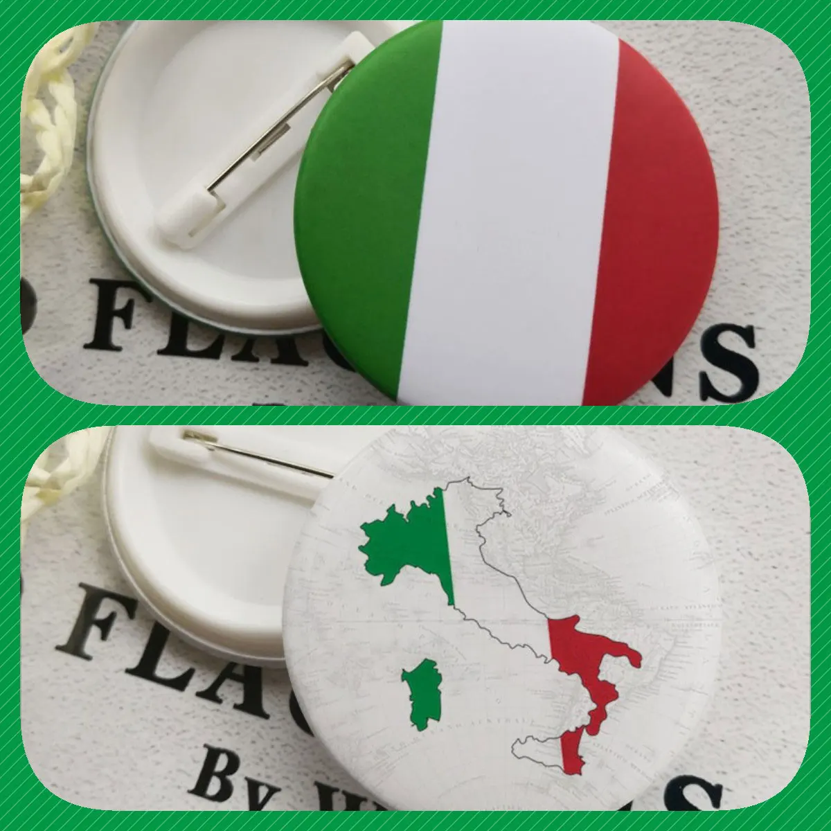 Italy Italian Flag National Emblem National Flower Brooches Badges Lapel Pins