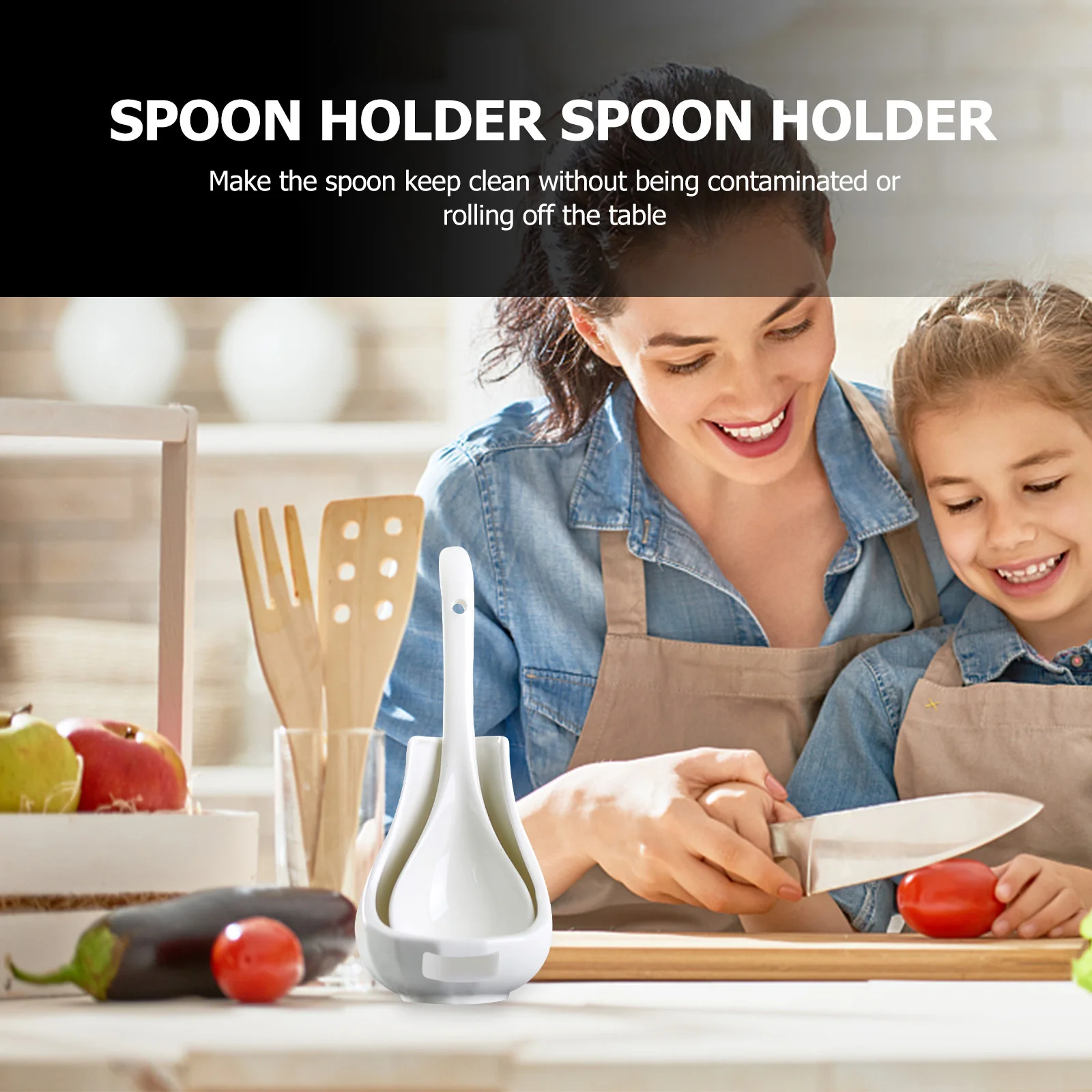 

1Pcs Ceramic Spoon Rack Elegant Simple Design Kitchen Table Decoration Spoon Rest Holder for Home Dining