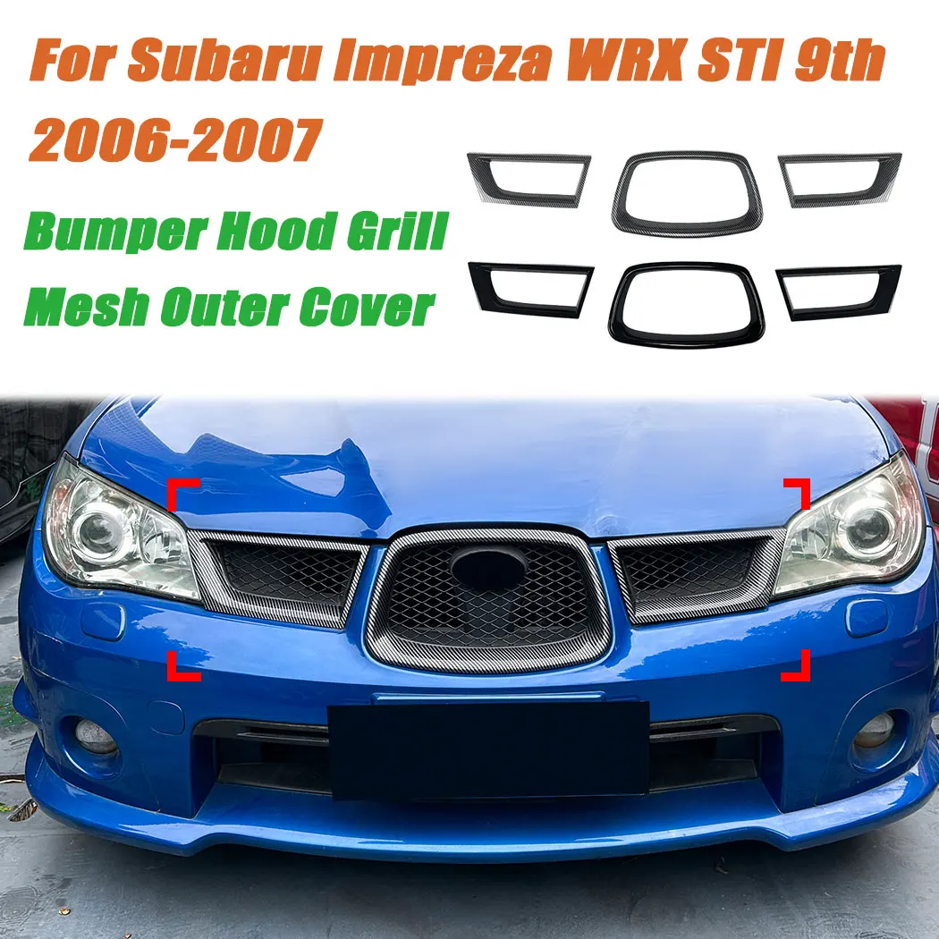 Grille de capot de pare-chocs avant de voiture, couverture extérieure en maille pour Subaru Impreza WRX STI 9th 2006-2007, kits de carrosserie, protection ABS, décoration modifiée