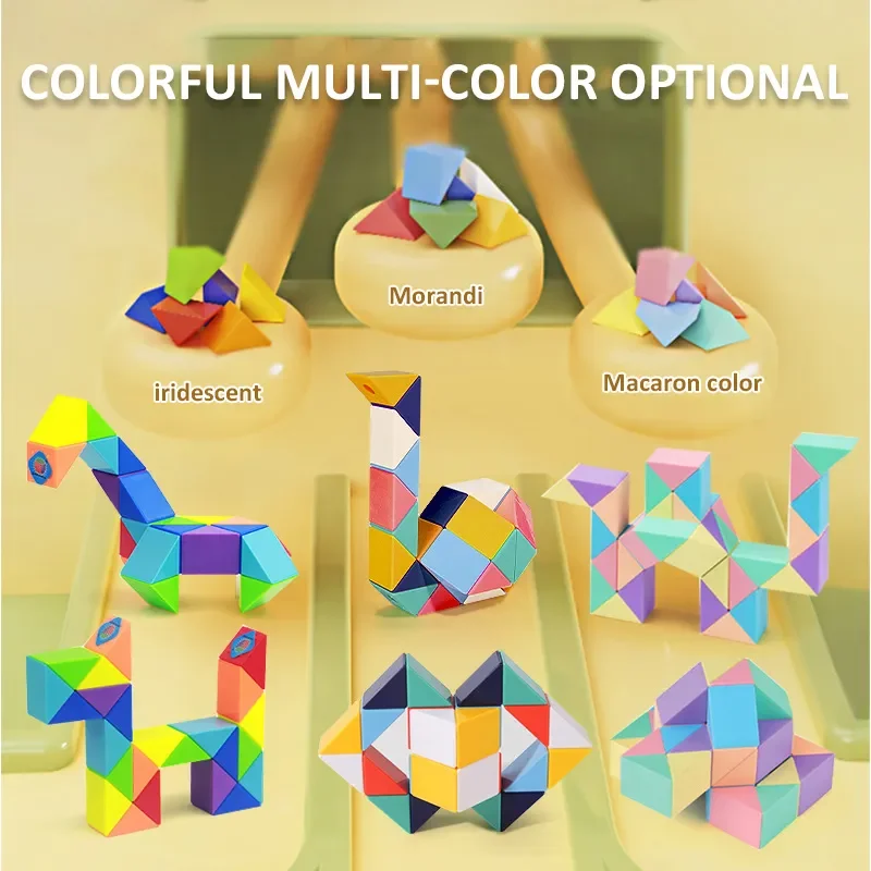 3D Magic Ruler Toys Twisted Puzzle Cubes Children Educational Sensory Toys STEAM Montessori Foldable Magic Ruler For Kids Gifts