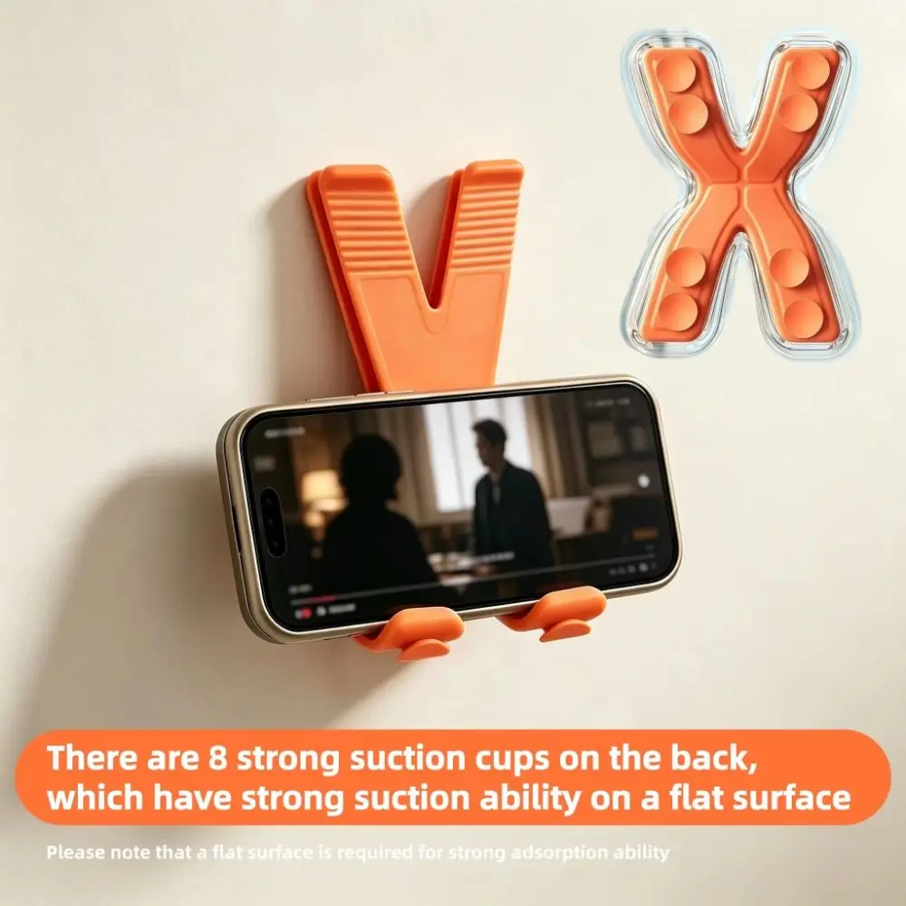 Foldable X‑Shaped Phone Holder Portable Multi-angle Adjustable Suction Cup Cellphone Stand Anti-slip 8 Suction Cup