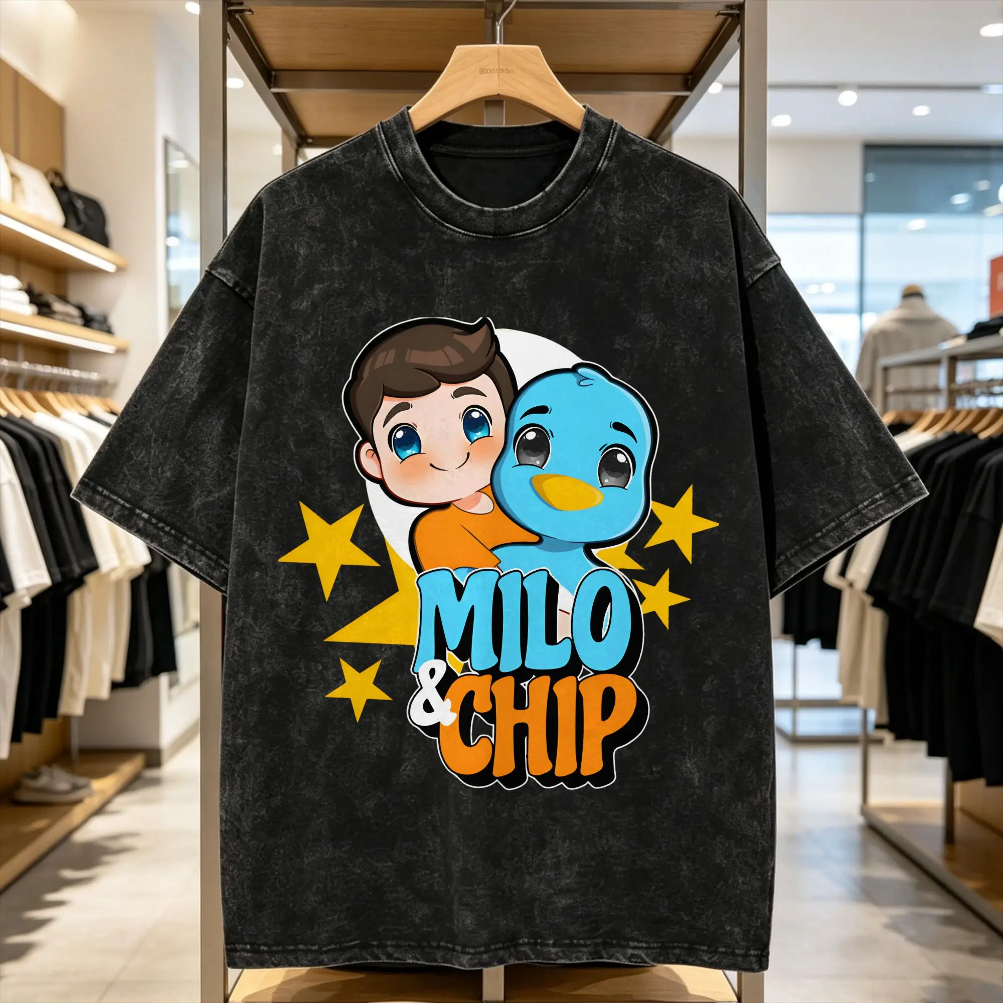 Milo And Chip T-Shirt Beach  Streetwear T-Shirts Cotton Fashion Tee Shirt For Men Short-Sleeved Simple Tees