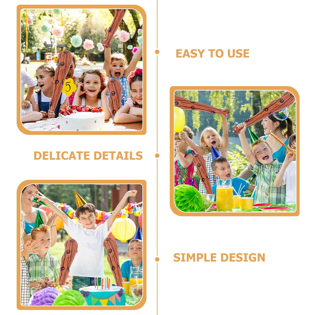 

3 Pcs Inflatable Stick Toy Baseball Handheld Bat Balloon Decoration Pvc Cheering Sticks Children's Bats