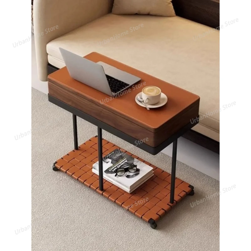 Italian Coffee Table Minimalist Sofa Side Table Home Living Room Study Movable Corner Tables Bedroom Bedside Storage Tables