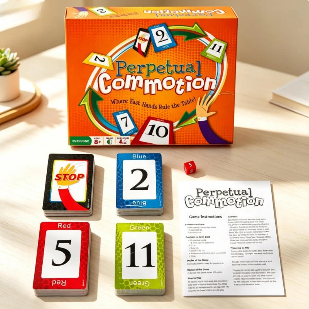2026 Perpetual Commotion Fast Hands Number Card Game Family Party Strategy Reaction Game English Version