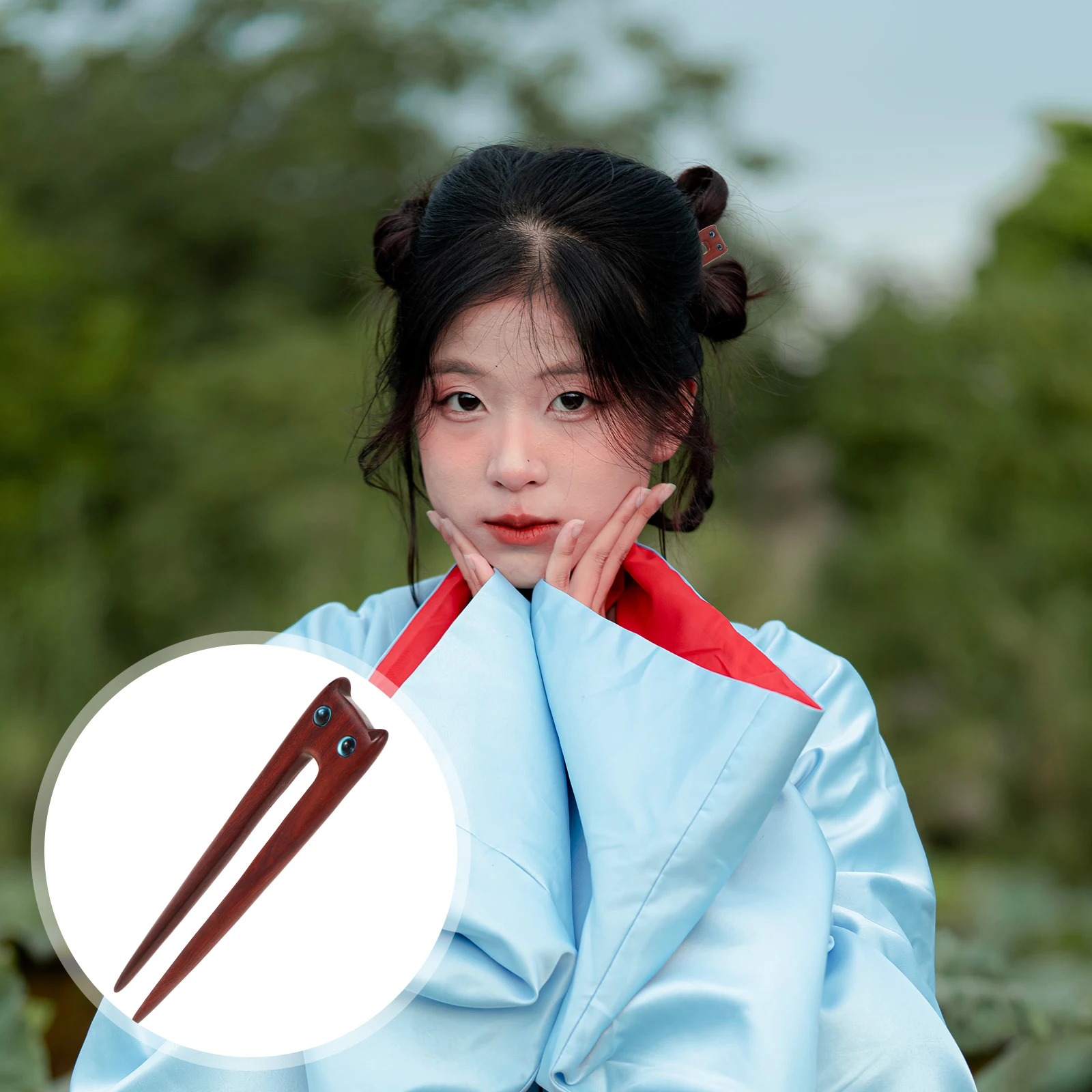 

Cat Chopsticks Wooden Handmade Vintage Hair Stick For Women Bun Fork Cute Animal Hairpin Chinese Style Hair Accessories