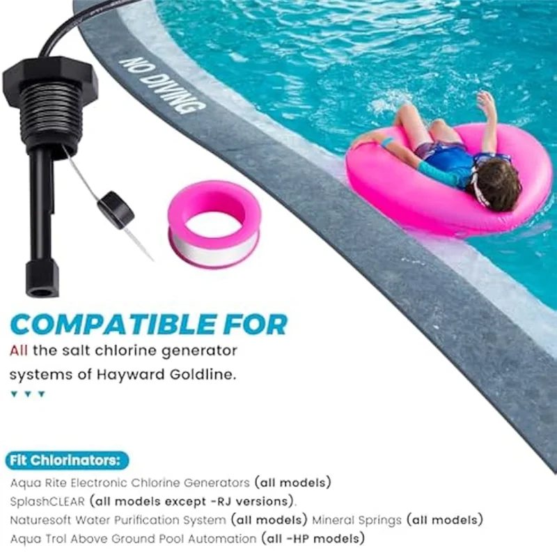 ABBP-For Hayward Salt Chlorine Generator Pool Flow Switch GLX-FLO Pool Flow Sensor Assembly Kit Pool & Spa Replacement Parts