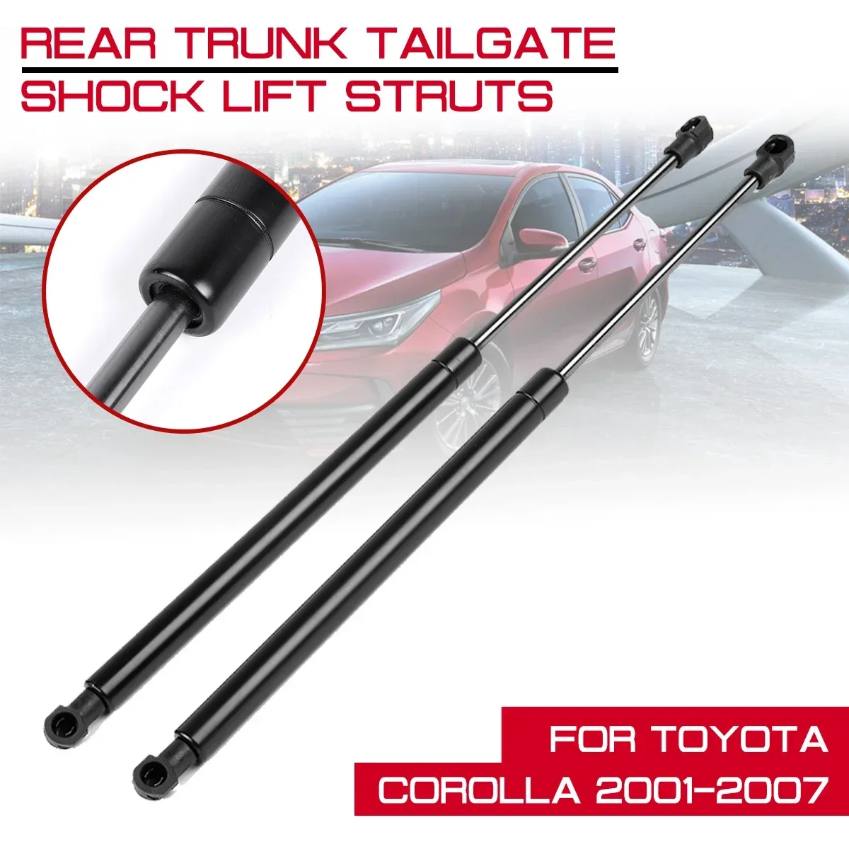 

Для Toyota Corolla 2001-2007 ZZE120 ZZE121 CDE120 Автомобильный задний багажник, багажник, газовая пружина, амортизатор, подъемные стойки, опорный стержень, рычаг, планка