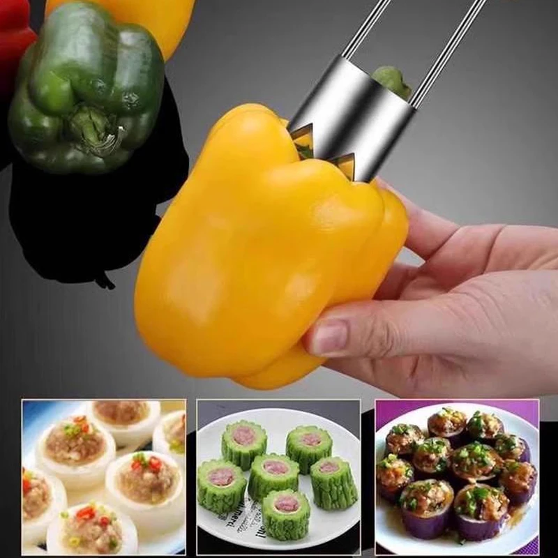 Estrattore di nocciole di frutta in acciaio inossidabile, mela, pera, campana, peperoni, strumento versatile estrattore di nucleo di verdure, gadget da cucina