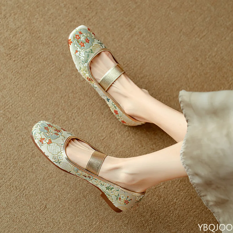 Frühling Herbst Neue Modische Vielseitige wohnungen Runde Kopf frauen Schuhe Dicken Absätzen Retro Einfache Bequeme frauen Schuhe