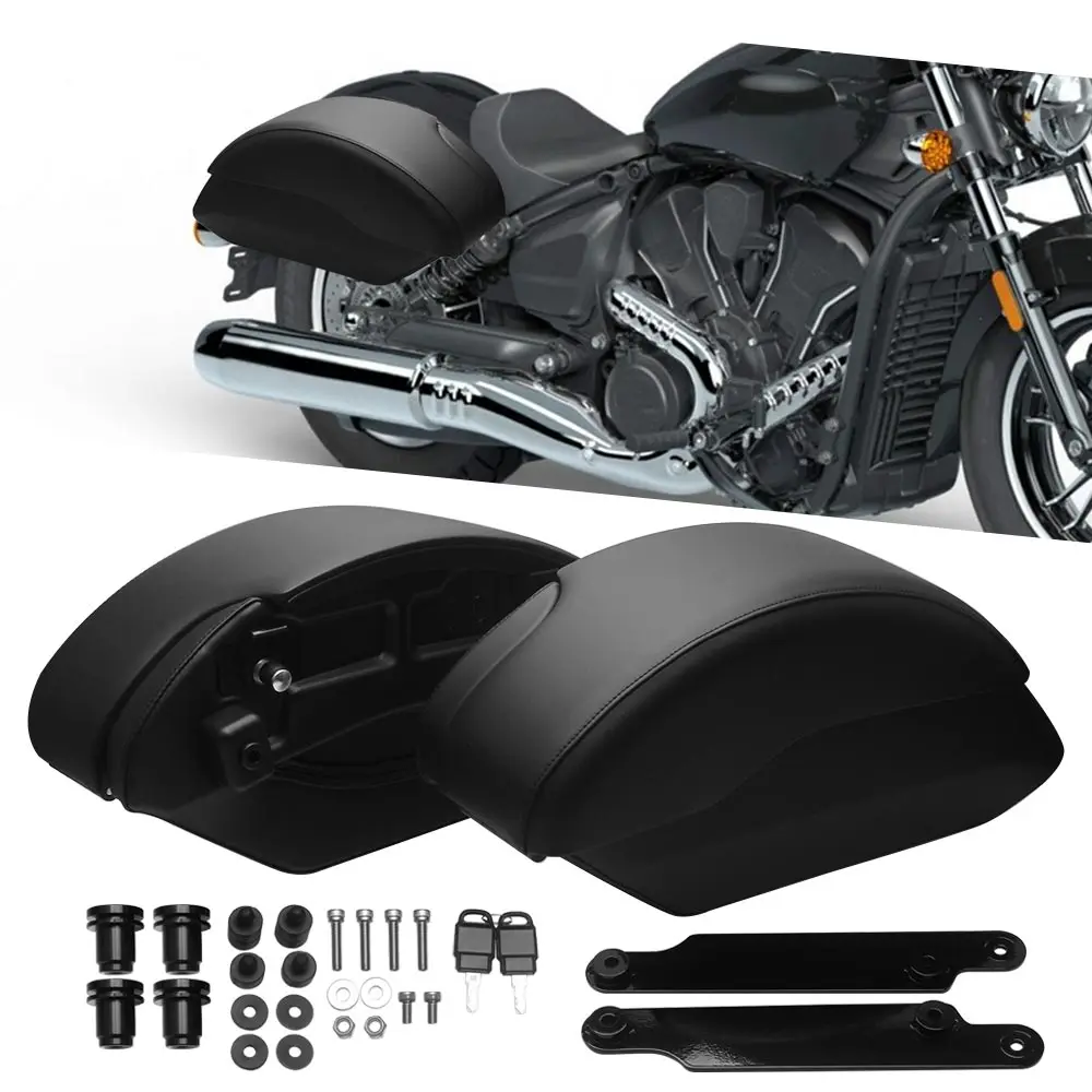 Motorcycle 1 Pair Rear Saddlebag Side Pocket Luggage 6.4 gal (24L) Black For Indian Scout Bobber 125th Anniversary Edition 2026